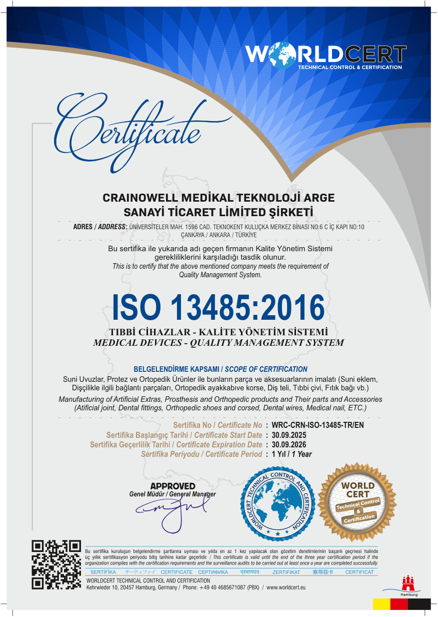ISO 13485:2016 certificate